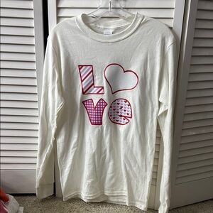 Kids White Love Graphic Long Sleeve Shirt